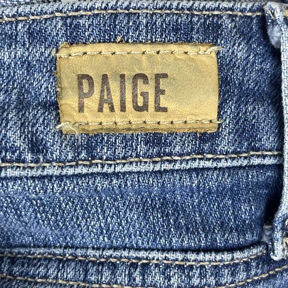 Paige Emilia Cut Off Denim Shorts Distressed Size 30 High Rise Stretchy Festival - Picture 5 of 7